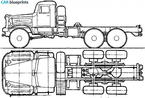 1979 KrAZ 255B Truck blueprint