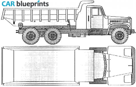 1977 KrAZ 256 Truck blueprint