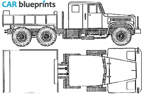 1966 KrAZ 258Z Truck blueprint