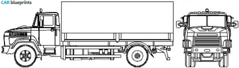 2007 KrAZ 5133B2-82 4x2 Truck blueprint