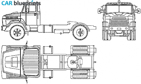 2007 KrAZ 5444 4x2 Truck blueprint