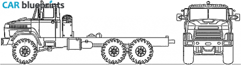 2007 KrAZ 6322 6x6 Truck blueprint