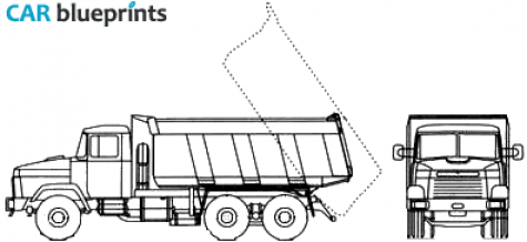 2007 KrAZ 65055-063 6x4 Dump Truck blueprint