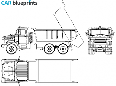 2007 KrAZ 6510 6x4 Dump Truck blueprint