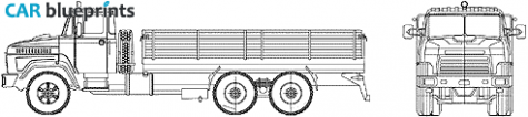 2007 KrAZ 65101 6x4 Truck blueprint