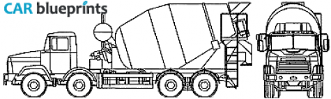 2007 KrAZ 7133P4 Concrete Mixer Truck blueprint