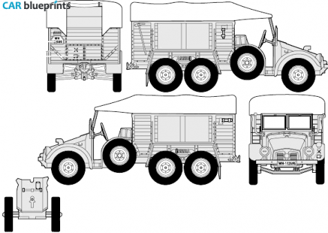 Krupp Protze Kfz69 3-7 PAK Truck blueprint