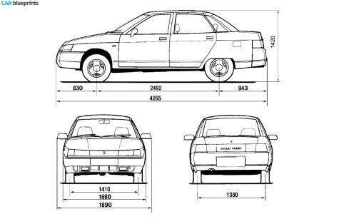 1995 Lada 110 Sedan blueprint