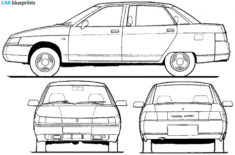 2008 Lada 110 Premier LWB 4-door Sedan blueprint