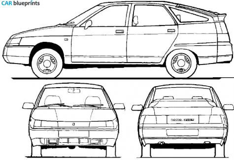 2008 Lada 112 5-door Hatchback blueprint