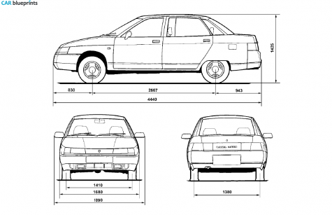 1998 Lada 110 Premier Limousine blueprint