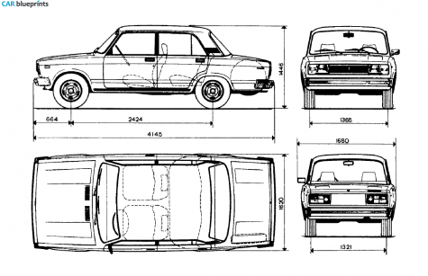 1980 Lada 2105 Sedan blueprint