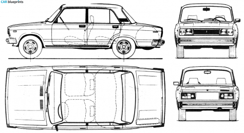 1985 Lada Nova 2105 Sedan blueprint