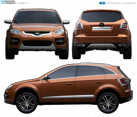 2012 Lada C-Cross SUV blueprint