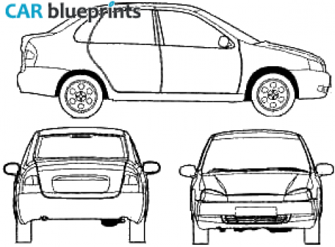 2008 Lada Kalina 1118 Sedan blueprint