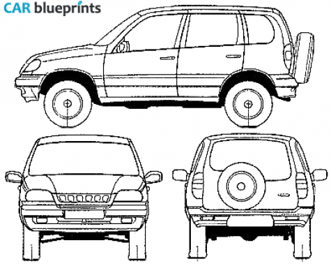 2005 Lada Niva 5-door SUV blueprint