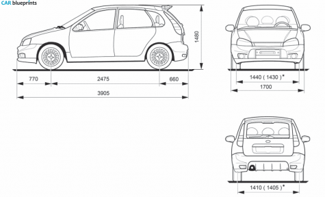 2008 Lada Kalina 1119 Sport Hatchback blueprint