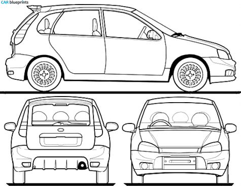 2008 Lada Kalina 1119 Sport 5-door Hatchback blueprint