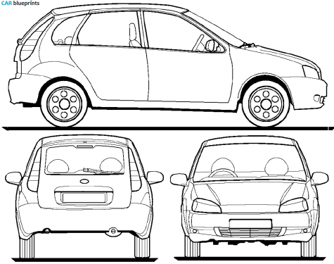 2008 Lada Kalina 1119 5-door Hatchback blueprint