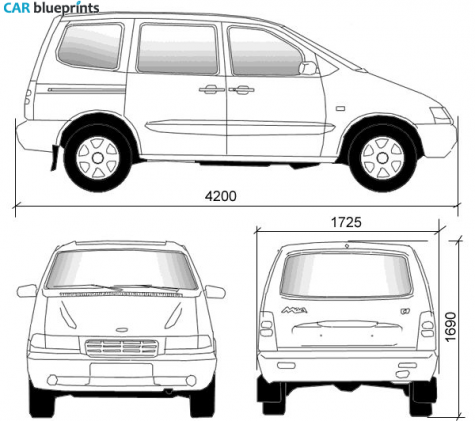 2002 Lada Nadezhda 2120M 1.7i Minivan blueprint