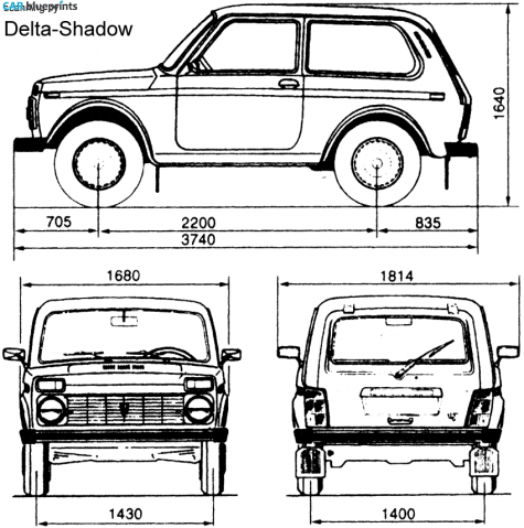 2003 Lada Niva 3-door SUV blueprint