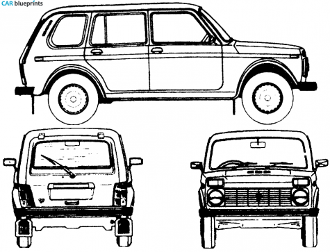 1993 Lada Niva 2131 SUV blueprint