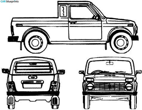 2008 Lada Niva 2329-03 Pick-up blueprint