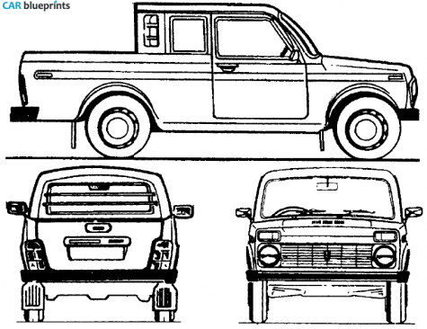 2008 Lada Niva 4x4 Crew Cab Pick-up blueprint