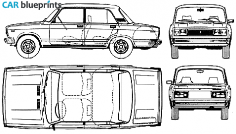 1982 Lada Nova 2105 Sedan blueprint