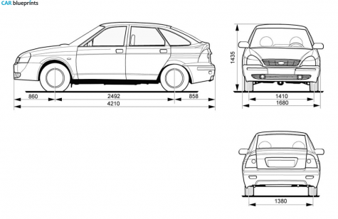 2008 Lada Priora 2172 Hatchback blueprint