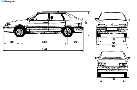 2001 Lada Samara 2114 5-door Hatchback blueprint