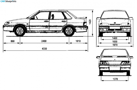 1997 Lada Samara 2115 Sedan blueprint