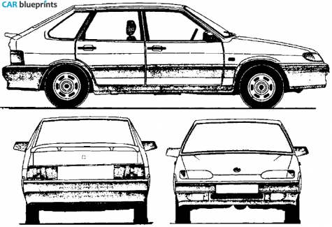 2008 Lada Samara 2114 5-door Hatchback blueprint