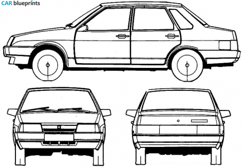 1989 Lada Samara 21099 Forma Sedan blueprint