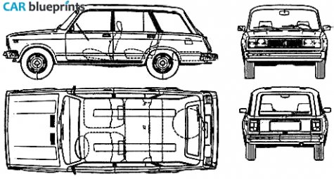 1987 Lada Riva 1300 Kombi Wagon blueprint