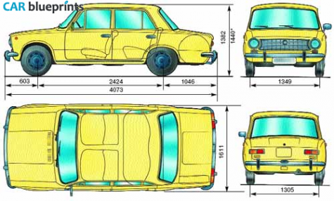 1967 Lada 2101 1200 Sedan blueprint