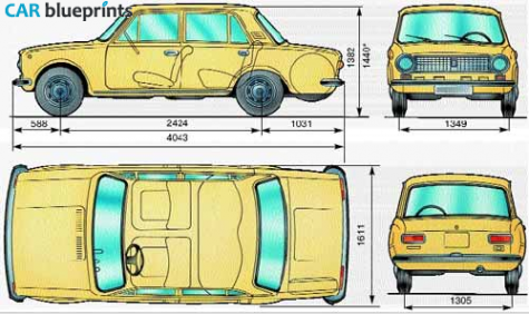 1982 Lada 21013 1200S Sedan blueprint