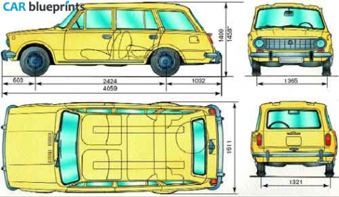 1971 Lada 2102 1200 Kombi Wagon blueprint