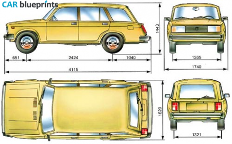 1984 Lada 2104 Riva Kombi Wagon blueprint