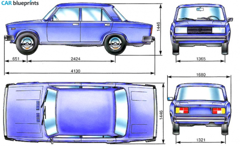 1982 Lada 2105 Riva Sedan blueprint