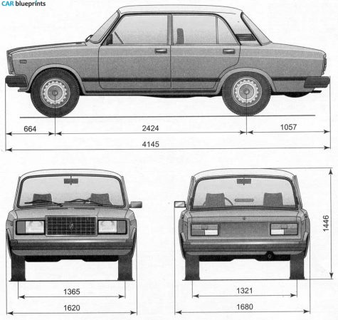 1982 Lada 2107 Riva Sedan blueprint