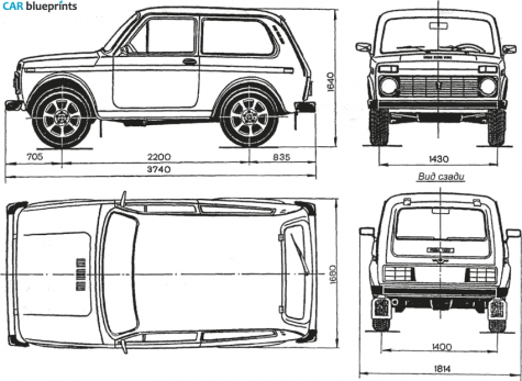 1977 Lada Niva 2121 SUV blueprint