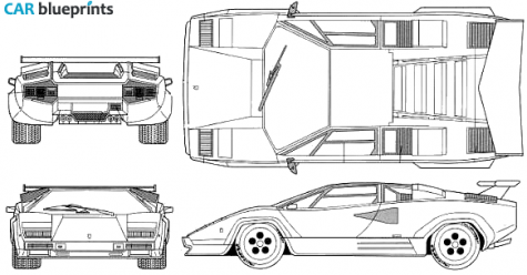 1988 Lamborghini Countach 5000QV Coupe blueprint