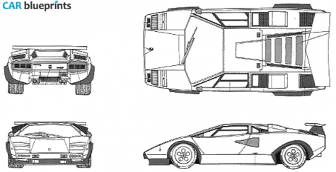 1982 Lamborghini Countach LP500S Walter Wolf Coupe blueprint