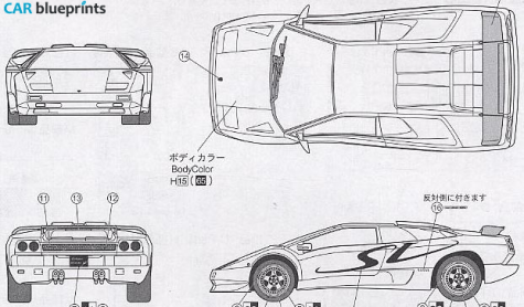 1998 Lamborghini Diablo Coupe blueprint