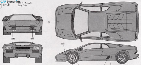 1990 Lamborghini Diablo Coupe blueprint