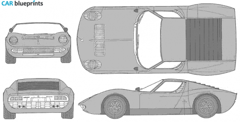 1965 Lamborghini Miura Coupe blueprint