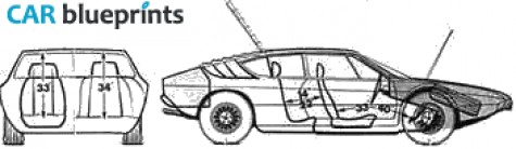 1975 Lamborghini Uracco P3000 Coupe blueprint