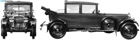 1929 Lanchester 40HP Landaulet king George VI Sedan blueprint