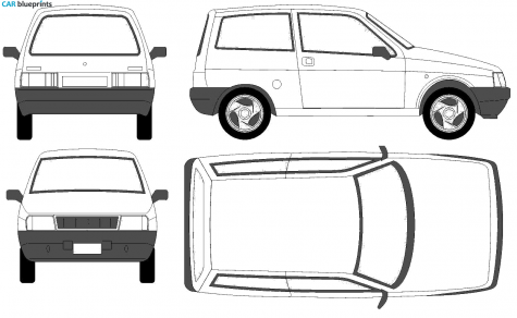 1996 Lancia Autobianchi Y10 Hatchback blueprint